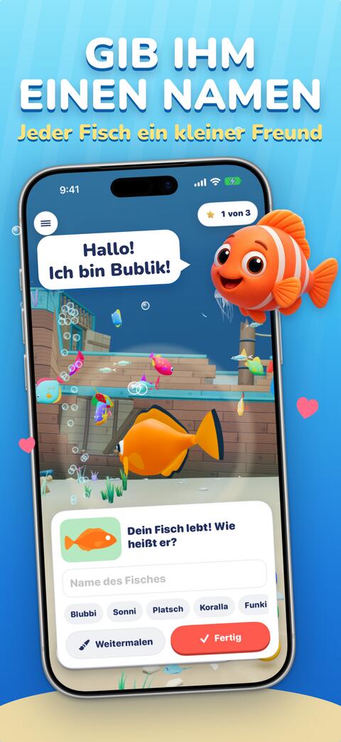 Einem neuen Fisch einen Namen geben, sobald er lebendig ist